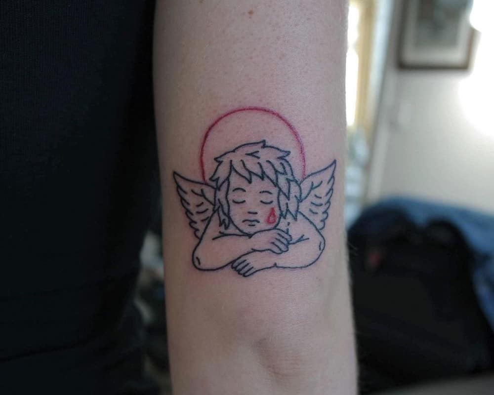 angel tattoo himself