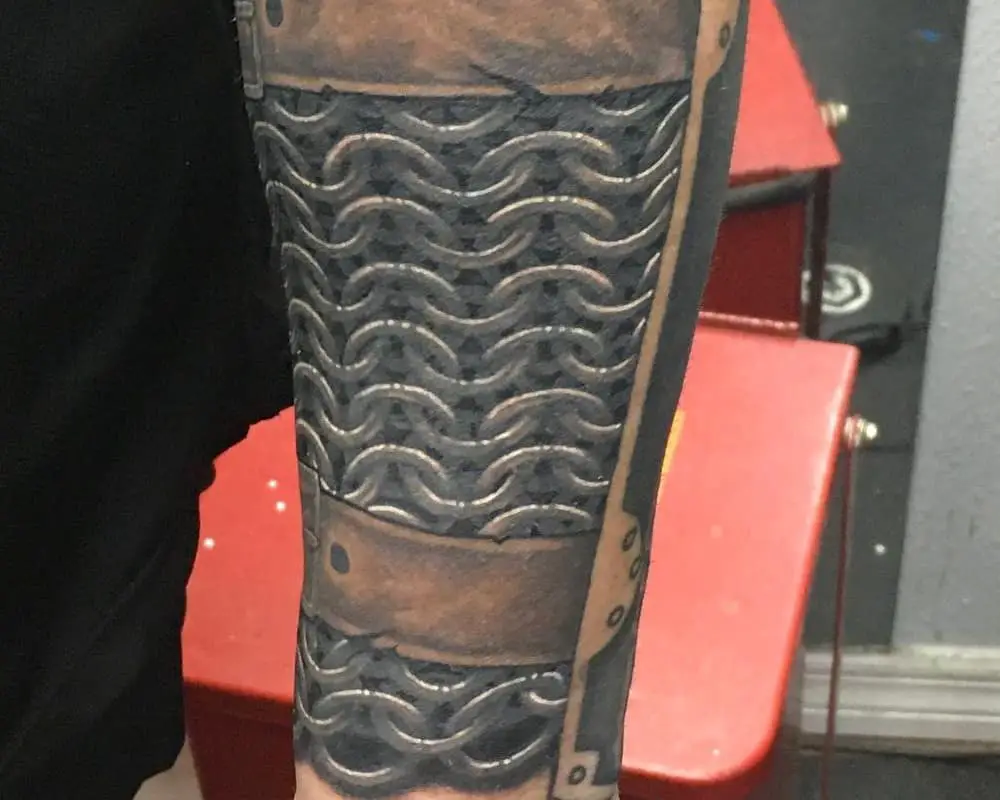 Chainmail Armor Tattoo Sleeve