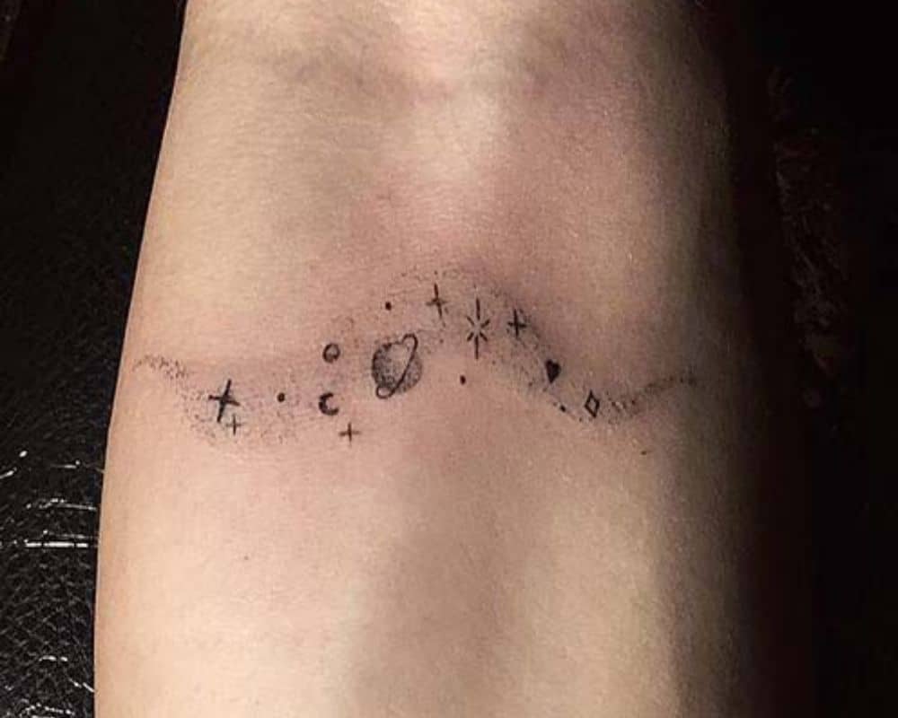 dots and stars in space