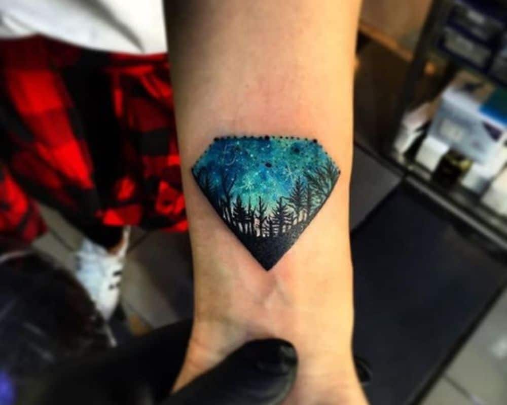 tattoo with a diamond