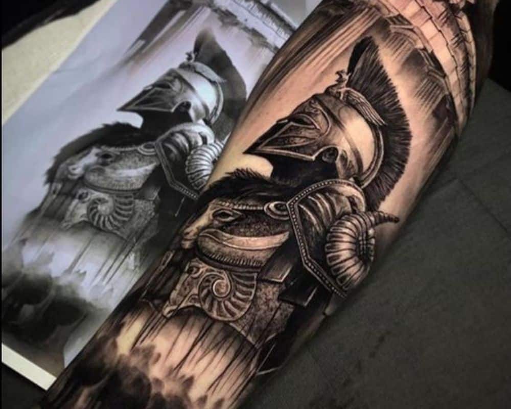 gladiator tattoos black and white sketch