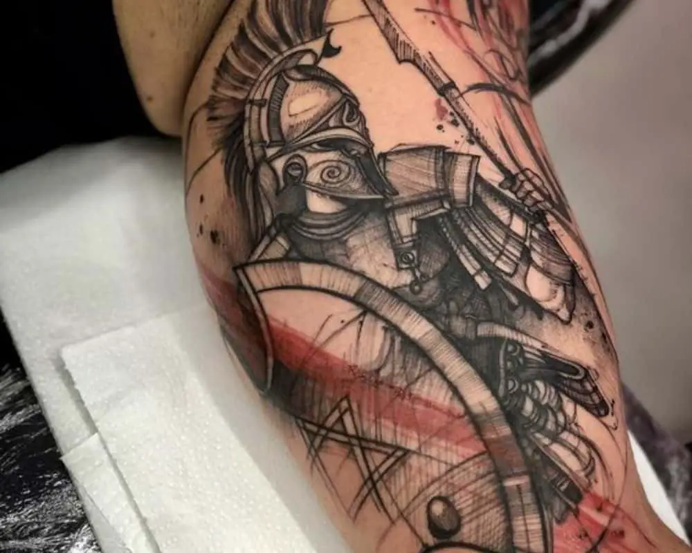 tattoo with a shield