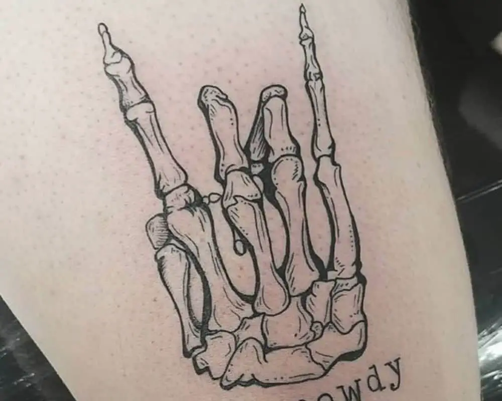 rock hand sketch for tattoo