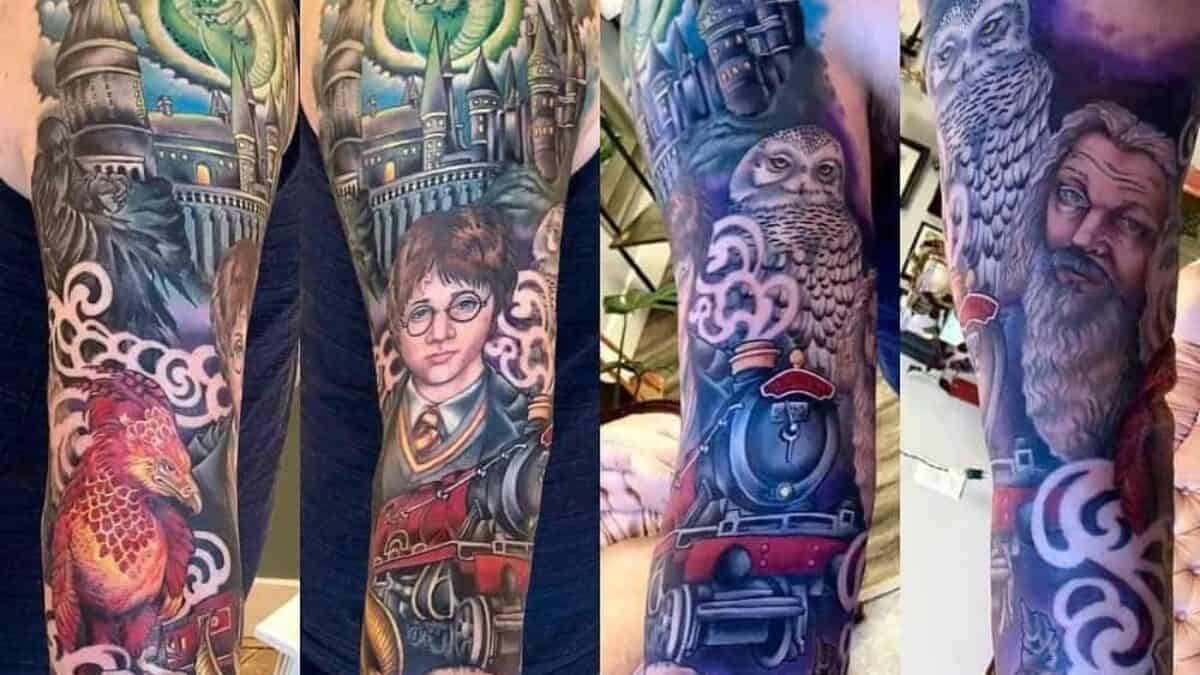 A dark mark Harry Potter temporary arm tattoo