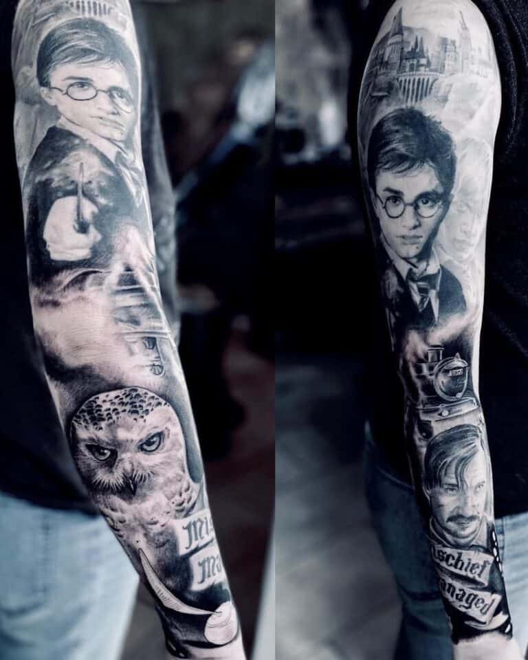 54 Harry Potter Sleeve Tattoo Best Ideas in 2024