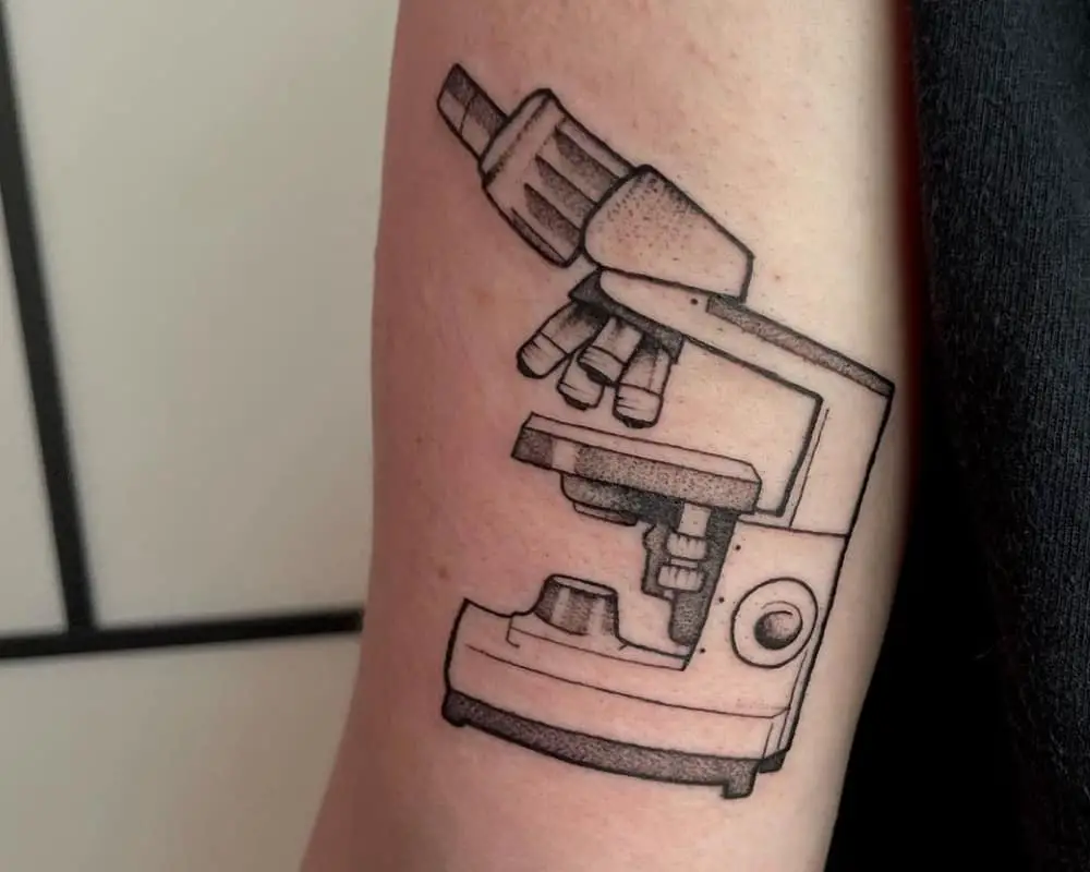 Tattoo of a microscope