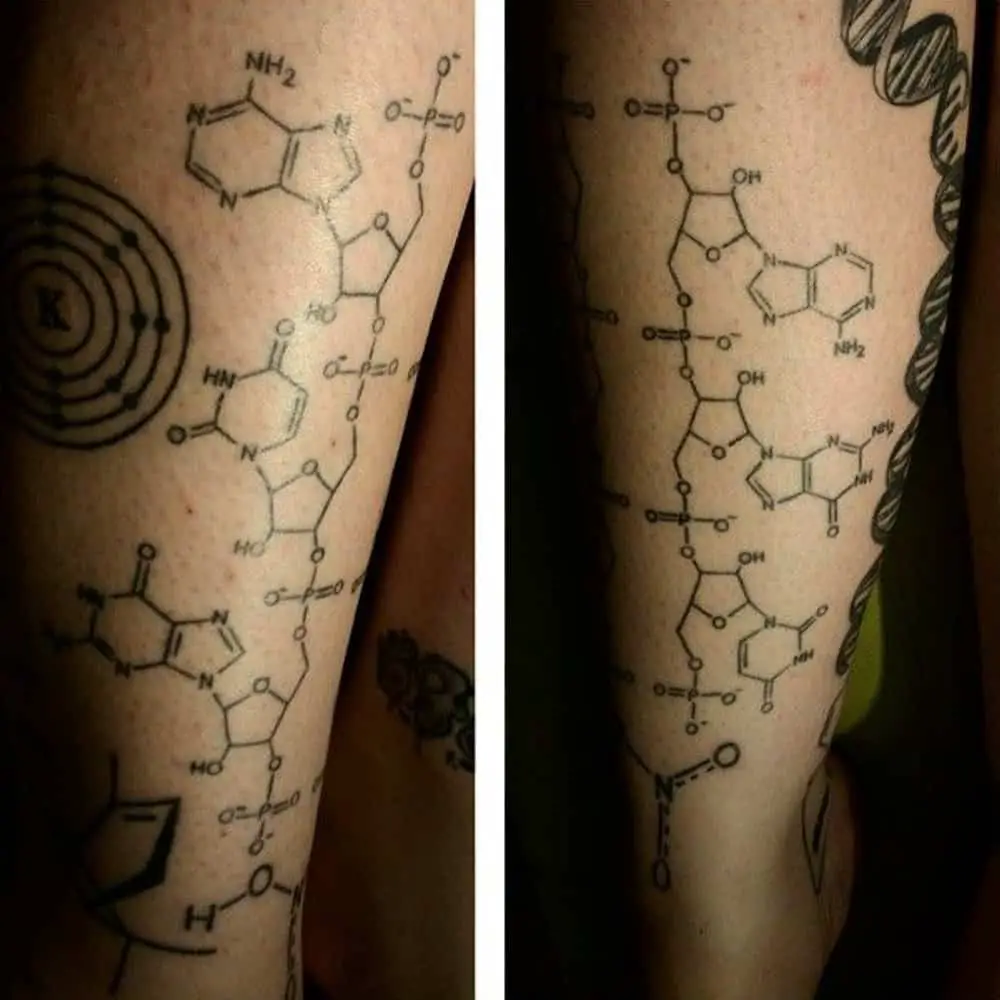 Tattoo with a chemical formula