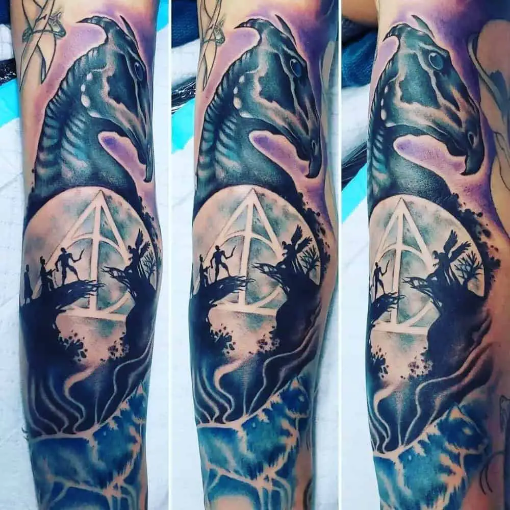 Tattoo with an episode of Deathly Hallows and Thestral