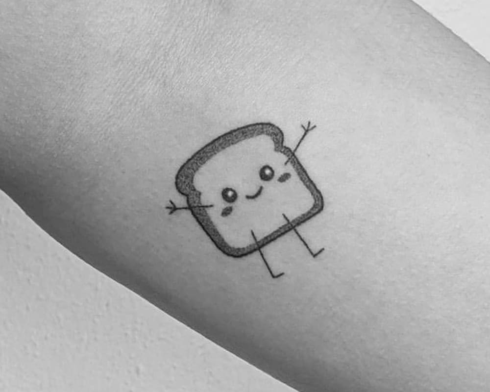 tattoo of a cute little toast