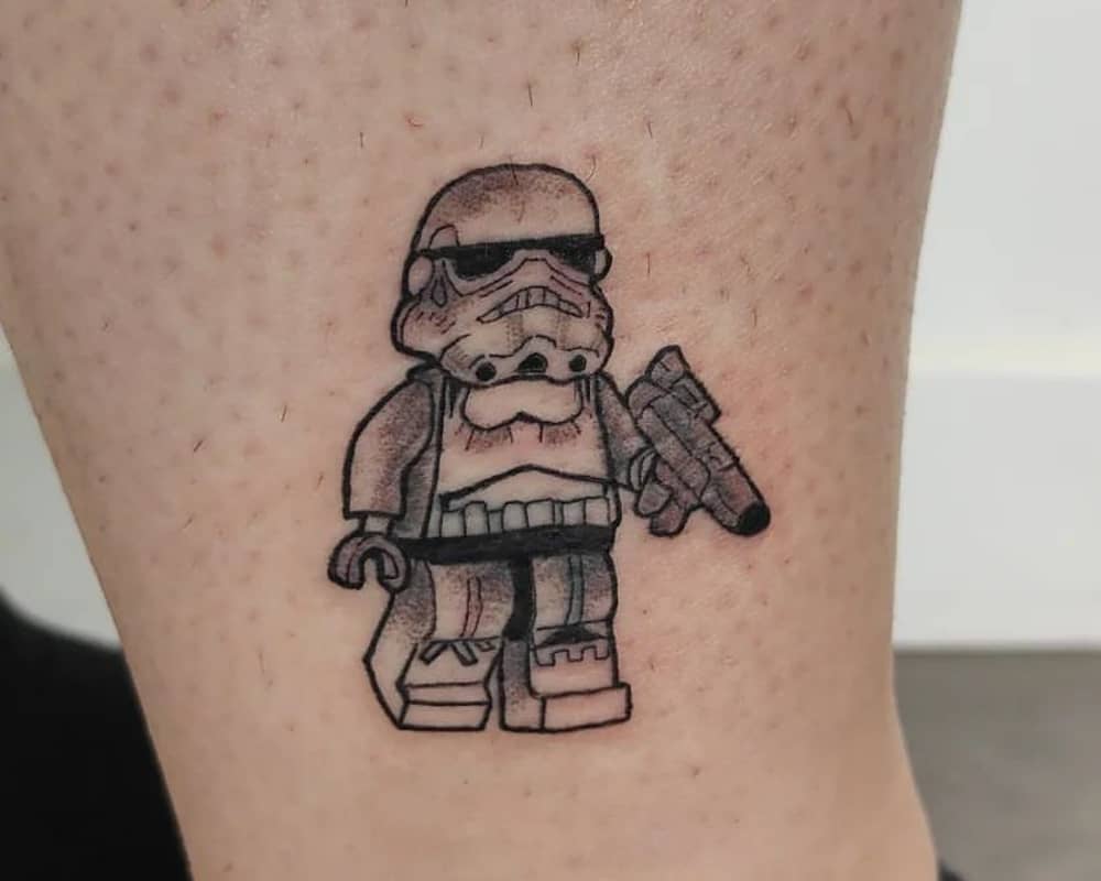 tattoo of a lego imperial soldier figure