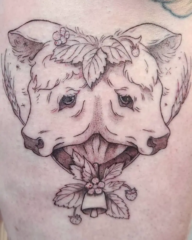 23 Two Headed Calf Tattoo Meaning Best Ideas In 2024   A Tattoo Of A Two Headed Calf In The Shape Of A Heart 