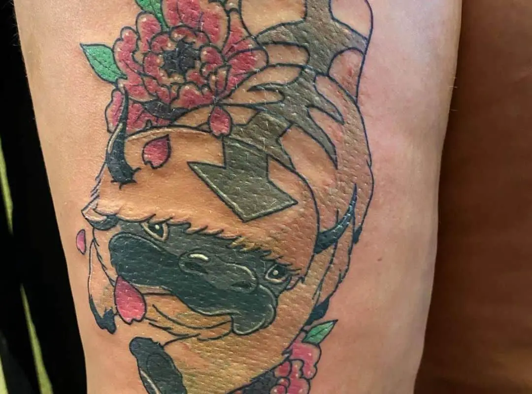Running Appa in flowers tattoo