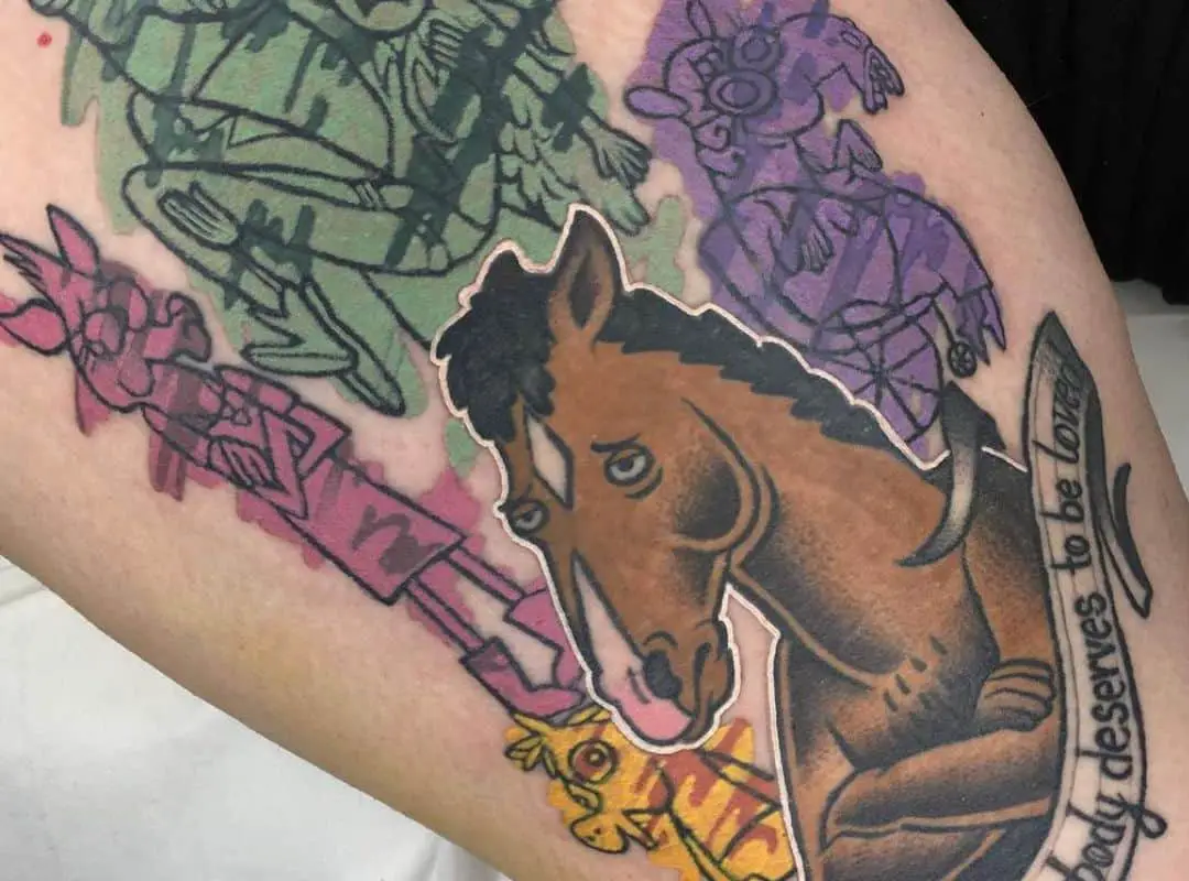 BoJack with other characters tattoo