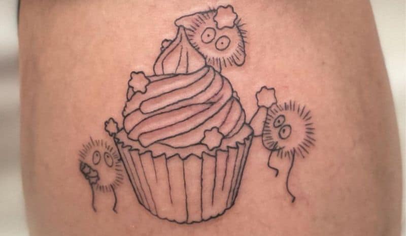Cupcake and fluffies tattoo