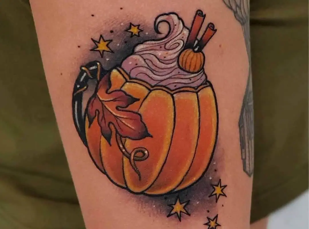 Purple dessert in a pumpkin tattoo
