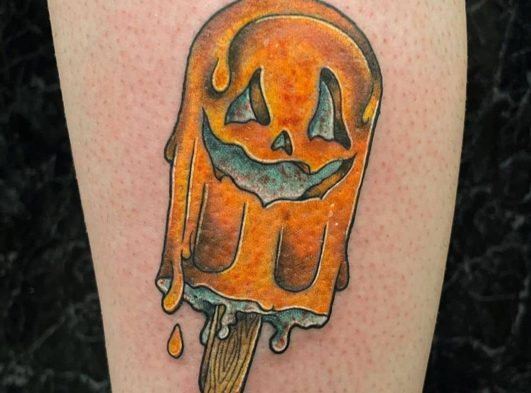 Orange pumkin ice cream tattoo