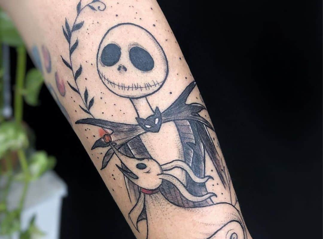 Jack with dog and vine tattoo