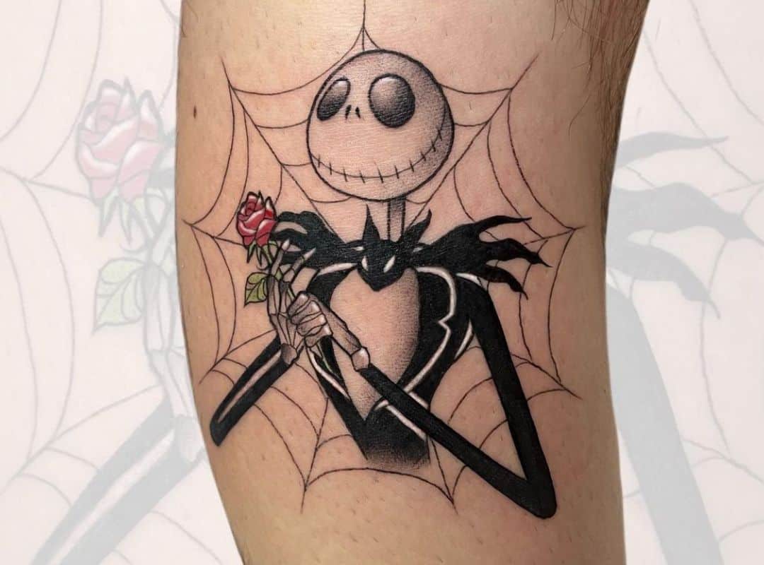 Jack with the rose and the web tattoo