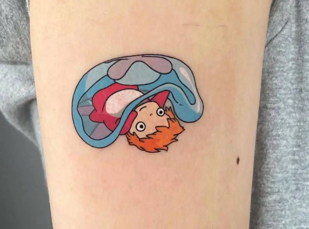 Jellyfish & Ponyo tattoo hand tattoo
