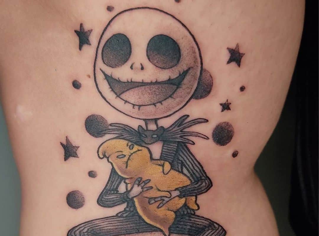 Little Jack with a toy in the hands tattoo 
