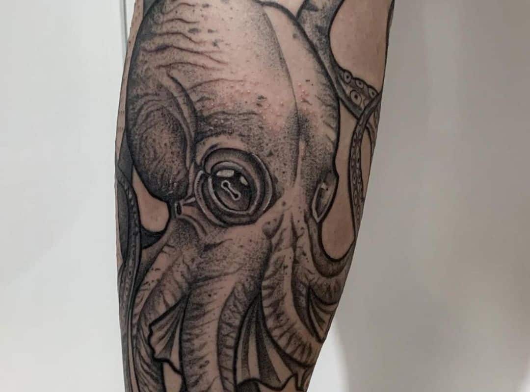 Big octopus leg tattoo