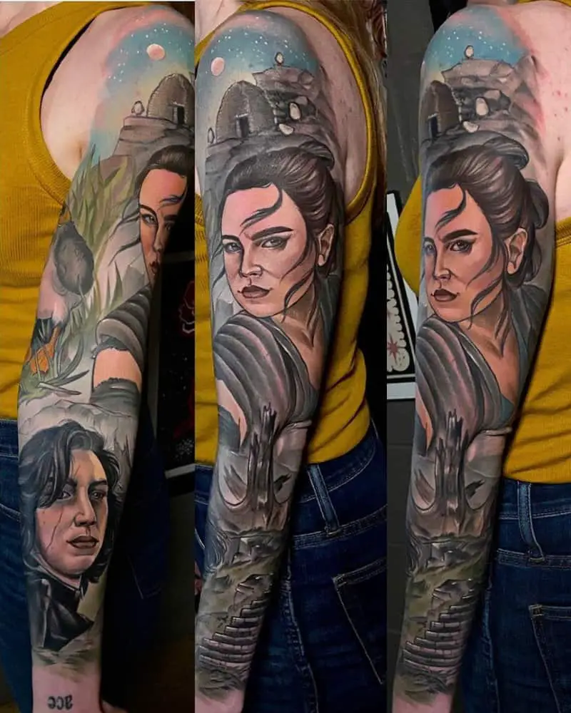 Ren Skywalker and Ben Solo full sleeve tattoo