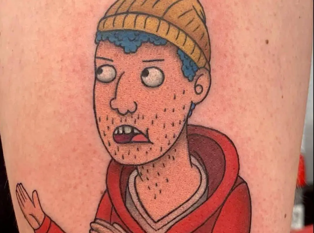 Serious Todd leg tattoo