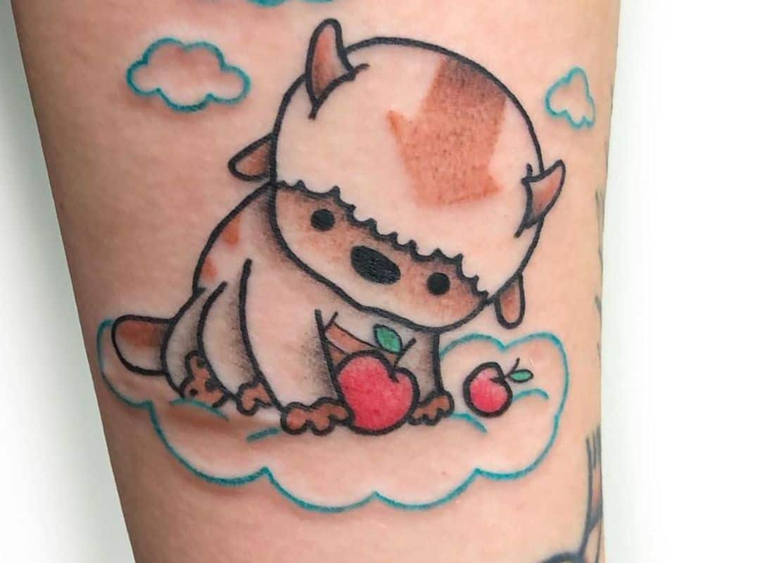 Appa sitting on the cloud tattoo