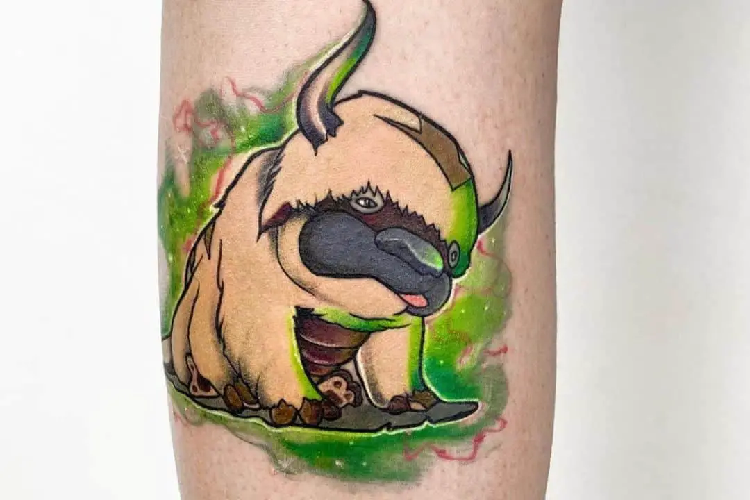 Sweet Appa on the green background tattoo