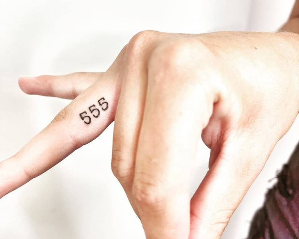 Tattoo 555 on your finger