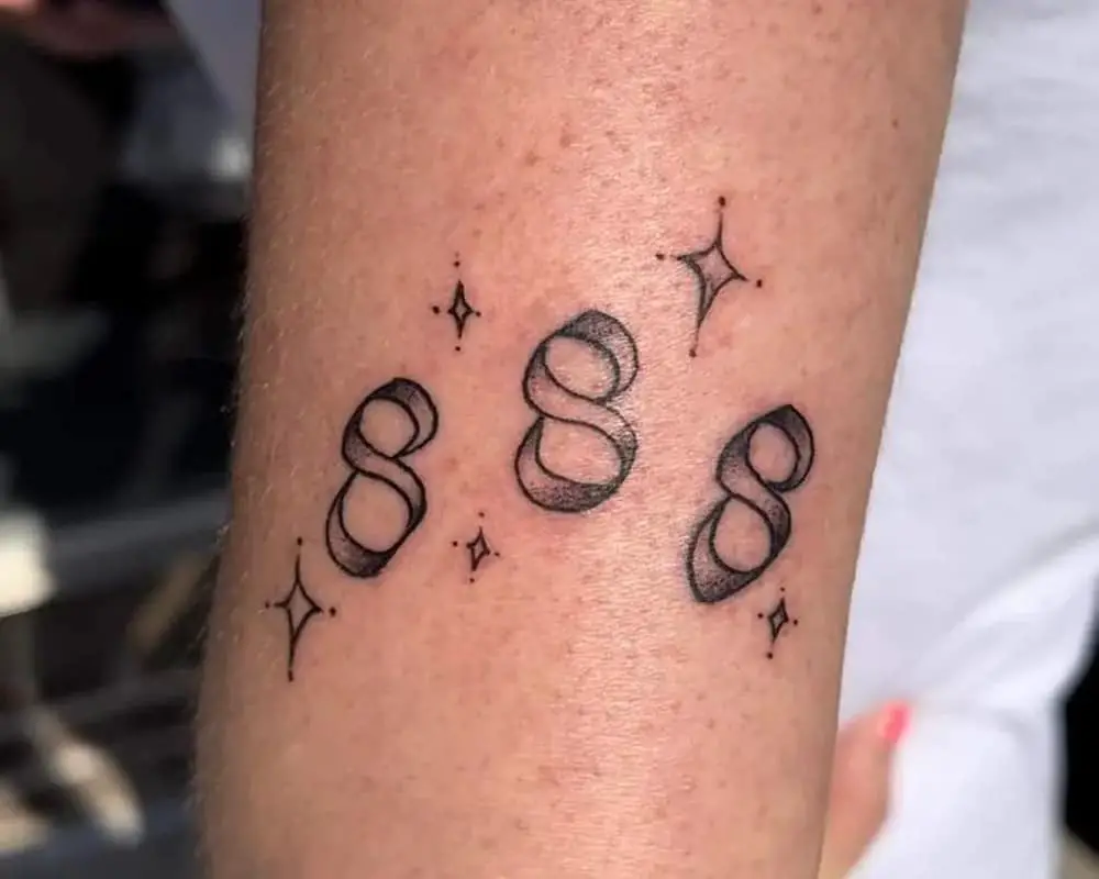 Tattoo 888 with stars