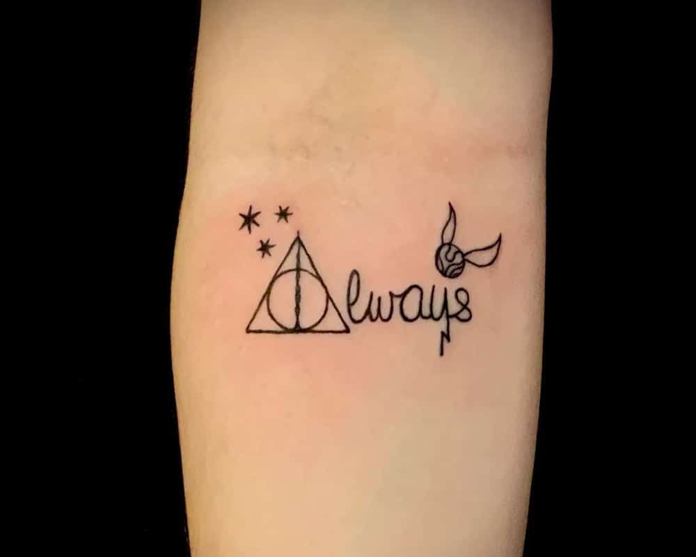 Tattoo Always with the sign of the Deathly Hallows instead of the letter A