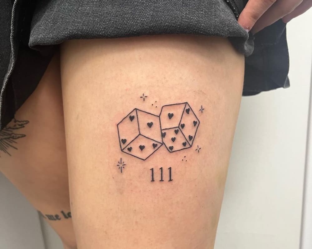 Tattoo of 111 and dice