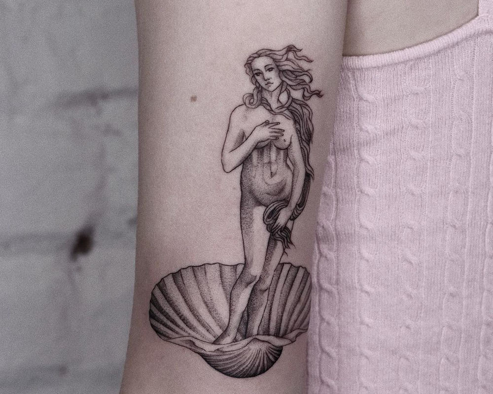 Tattoo of the birth of Venus