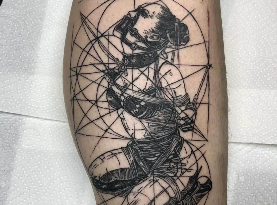 A caged woman tattoo