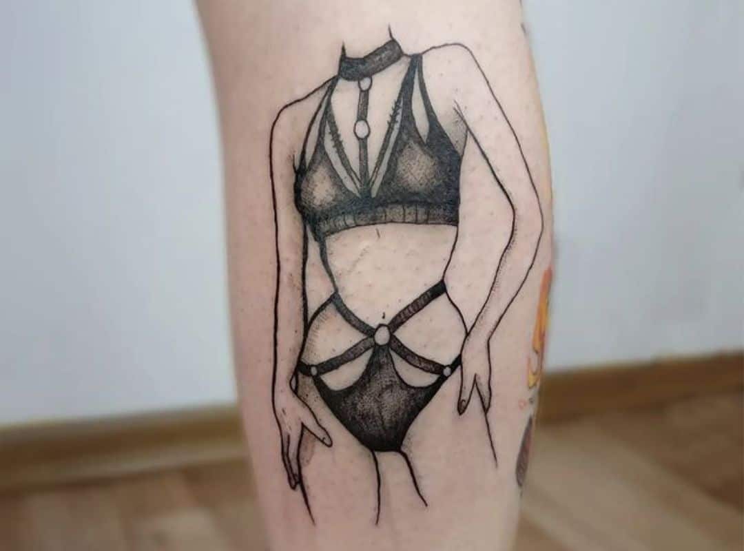 Silhouette in the underwear tattoo