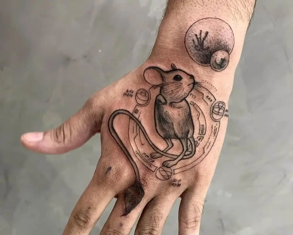 tattoo of Desert mouse on the hand