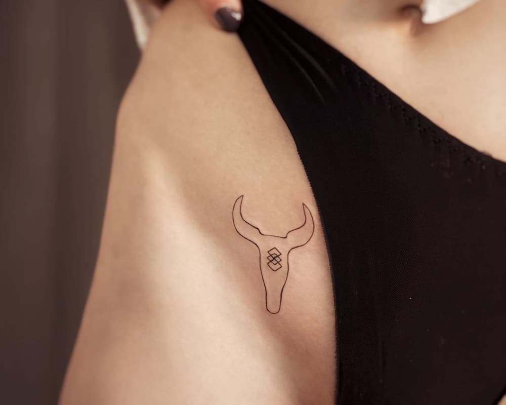 tattoo of a buffalo silhouette