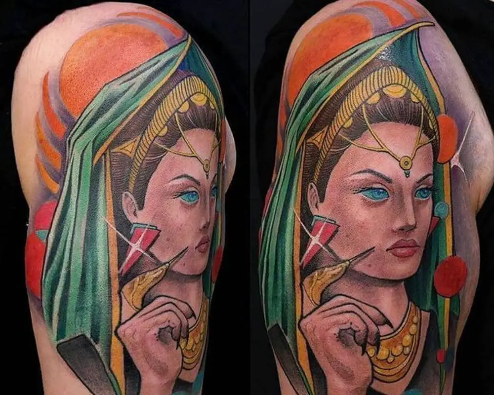 tattoo of a princess from the Fremen tribe