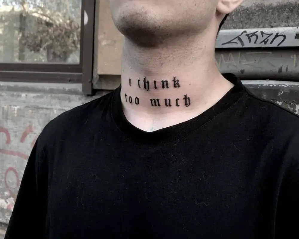 tattoo of the word i think too much