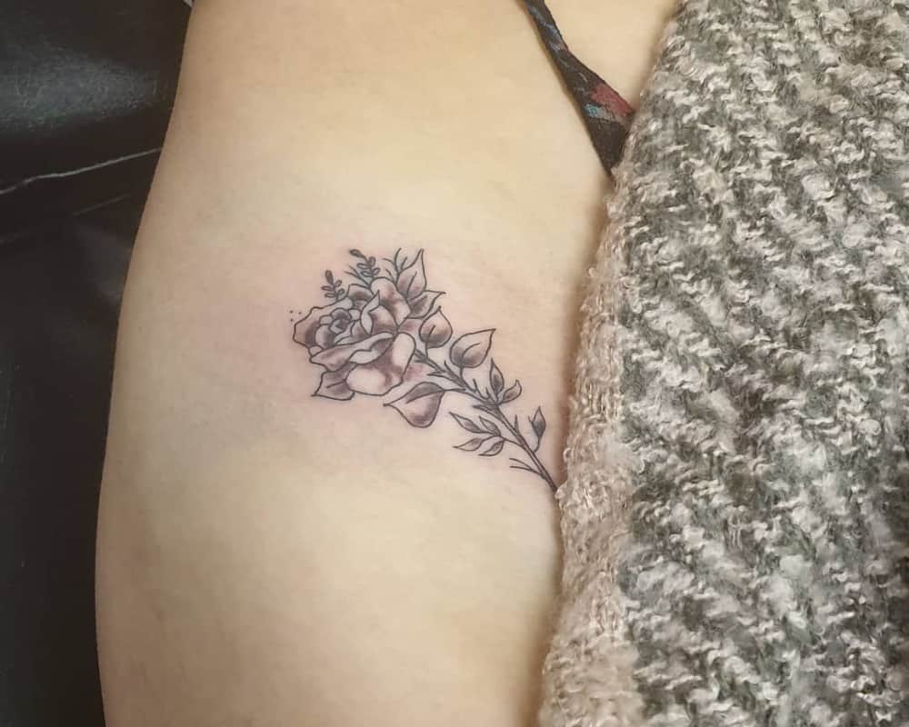 tattoo rose branch