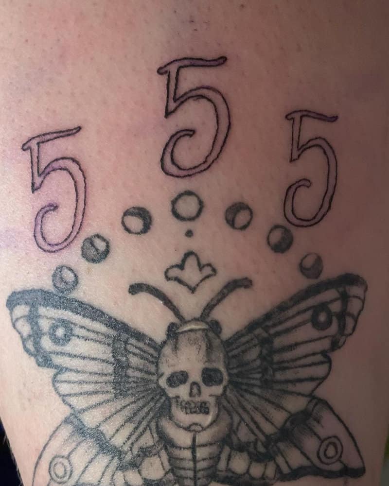 tattoo three blues and a dead head moth