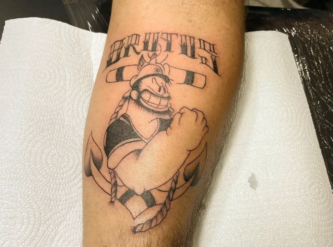 black and white bluto tattoo