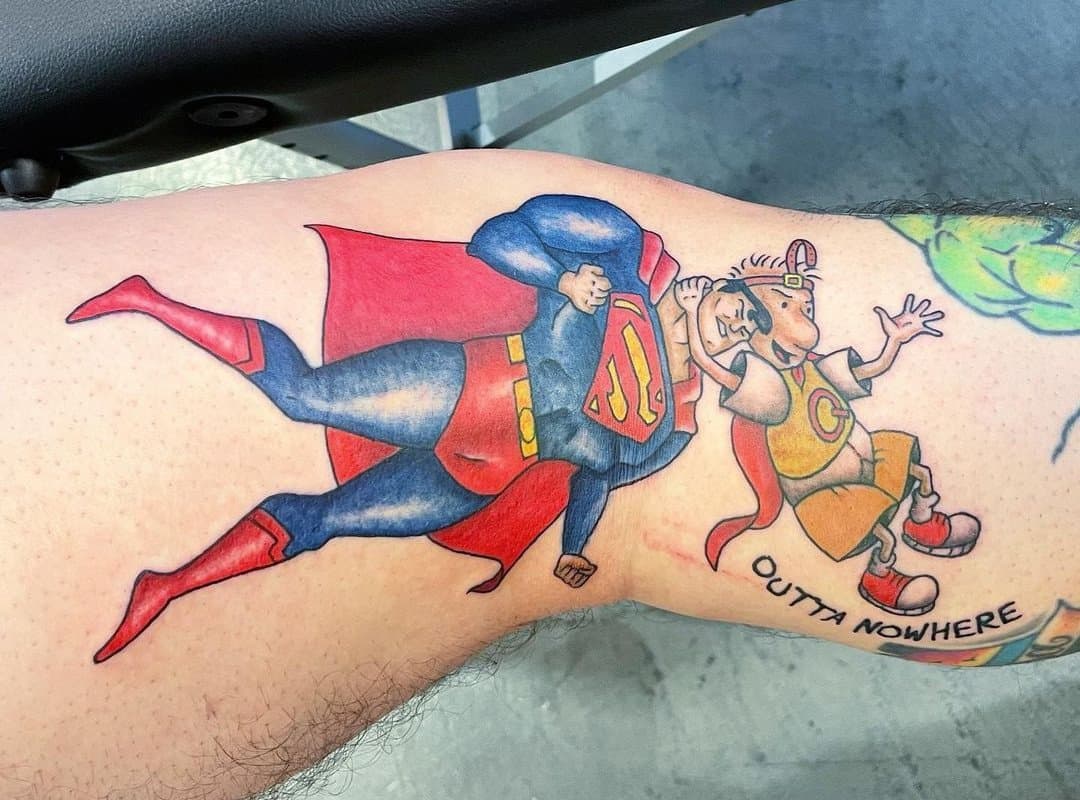 Superman fighting tattoo