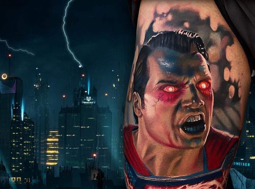 Angry Superman tattoo