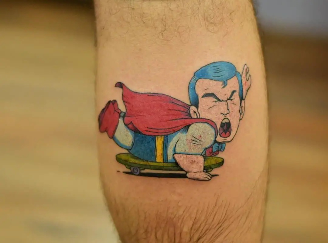 cartoon superman tattoo