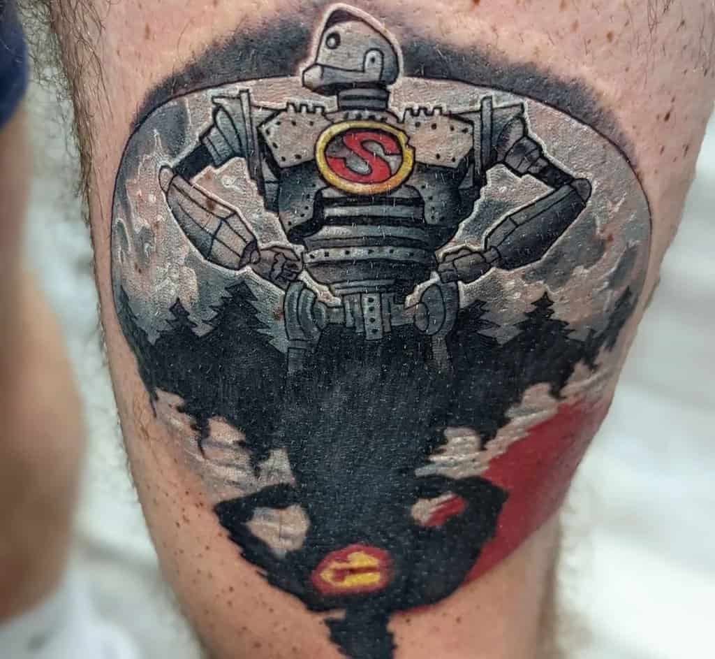 Robot superman tattoo