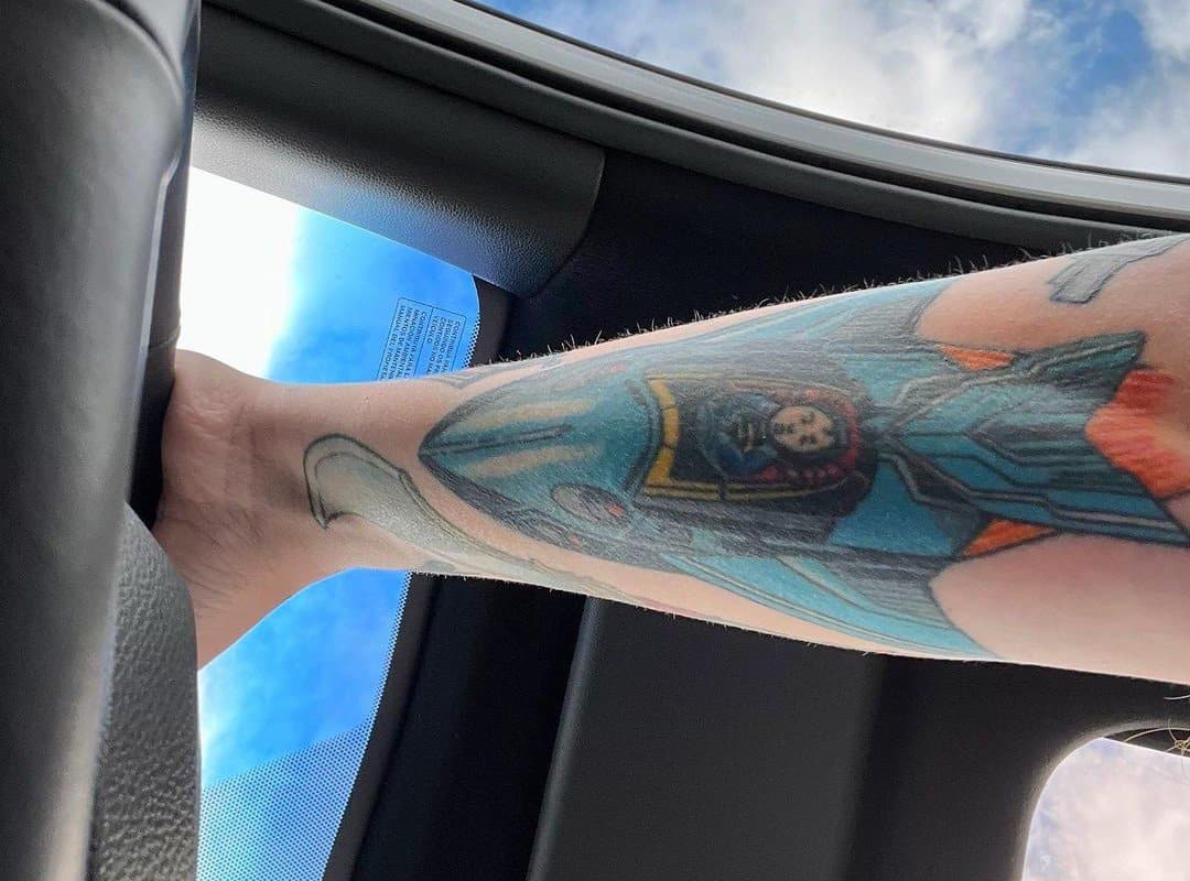 Superman rocket tattoo