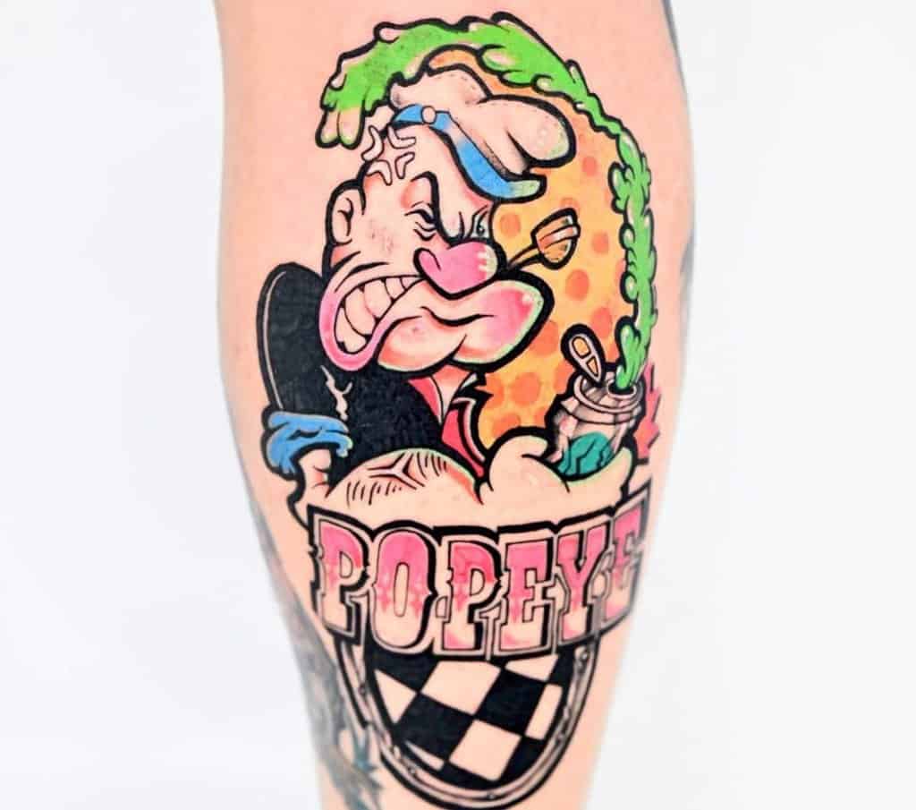 Popeye sailor tattoo who is angry 