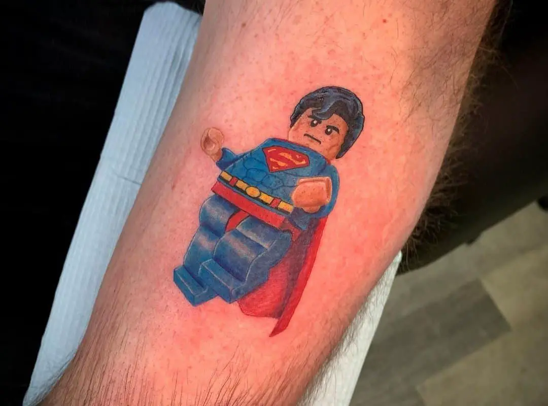 lego superman tattoo